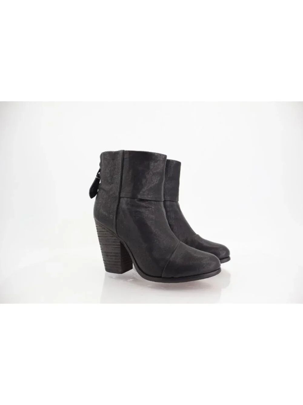 Rag & Bone Womens Newbury Boot Size 36 6 Black Leather Bootie Block Heel